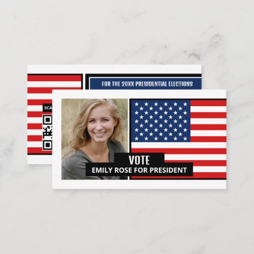 American Flag Political Campaigner Business Card