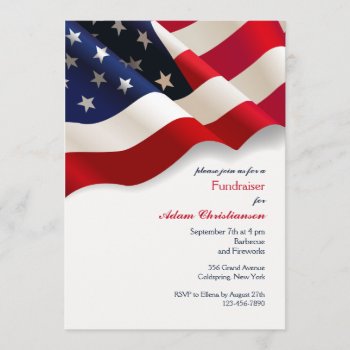 American Flag Political Fundraiser Invitation by heartfeltclub at Zazzle