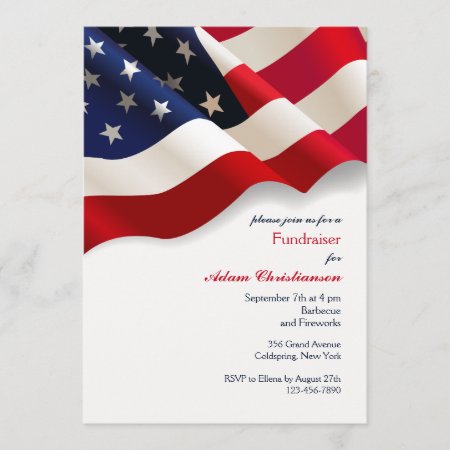American Flag Political Fundraiser Invitation