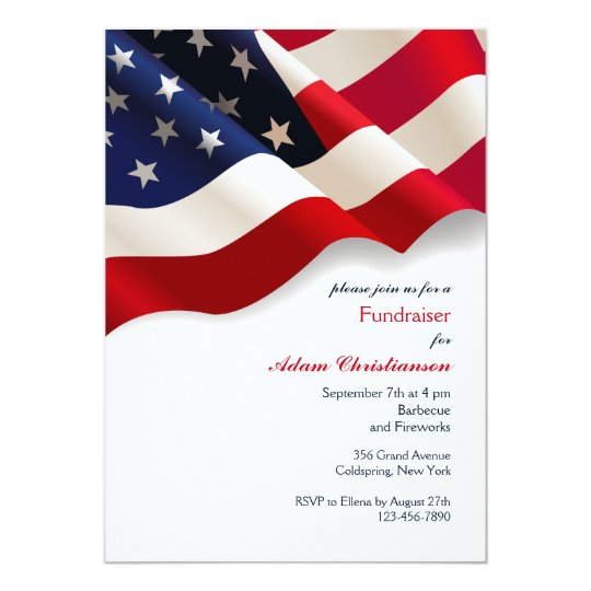 American Flag Political Fundraiser Invitation