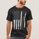 American Flag Pool Stick T-shirt at Zazzle