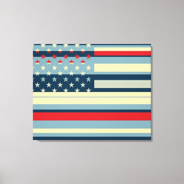 American Flag Pop Art 2 Canvas Print (Front)