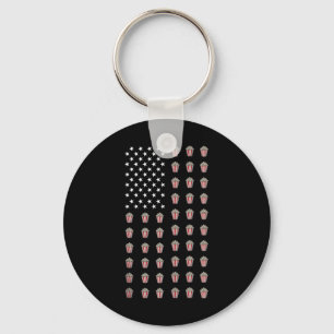 American Flag Popcorn Food Usa Patriotism Patriot Keychain