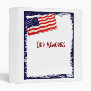 American Flag Popsicle Stick Folkart Binder