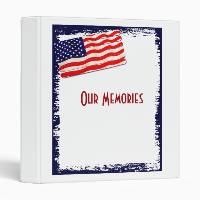 American Flag Popsicle Stick Folkart Binder (Front/Spine)