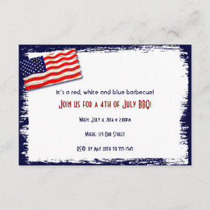 American Flag Popsicle Stick Folkart Invitation