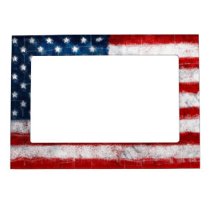 American Flag Portrait Magnetic Picture Frame