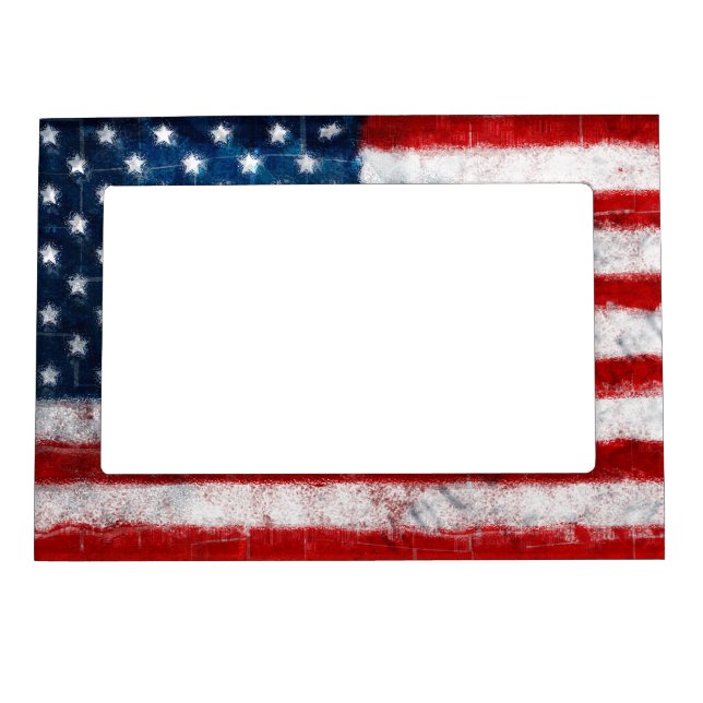 American Flag Portrait Magnetic Picture Frame (Front)