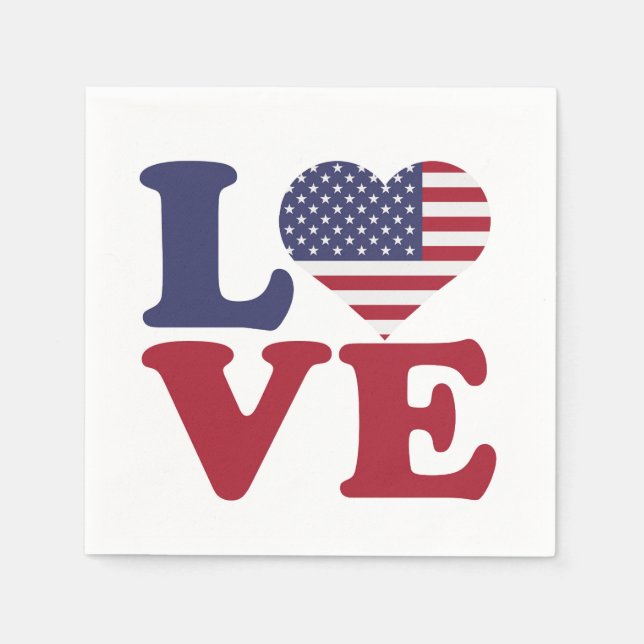 American Flag Post Card Napkins (Front)