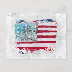 American Flag Postcard - Abstract Art