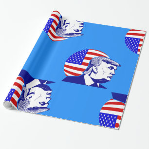 american flag president donald trump  wrapping paper
