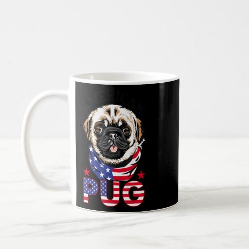 American Flag Pride Dog Breed Patriotic Pug  Coffee Mug