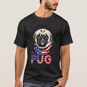 American Flag Pride Dog Breed Patriotic Pug T-Shirt