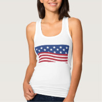 American flag print on women tank top