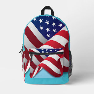 American Flag Printed Backpack