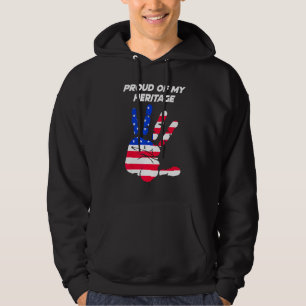 American Flag Printed Palm USA Hoodie