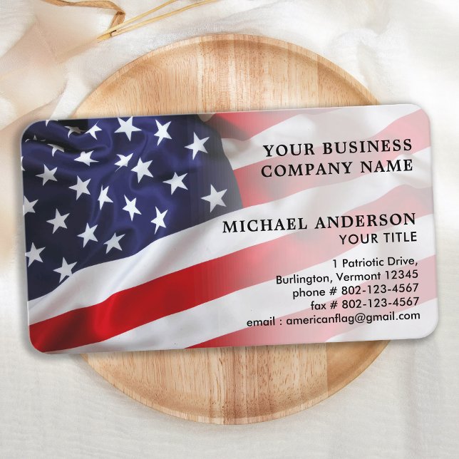 American Flag Professional Corporate Patriotic Business Card (Creator Uploaded)