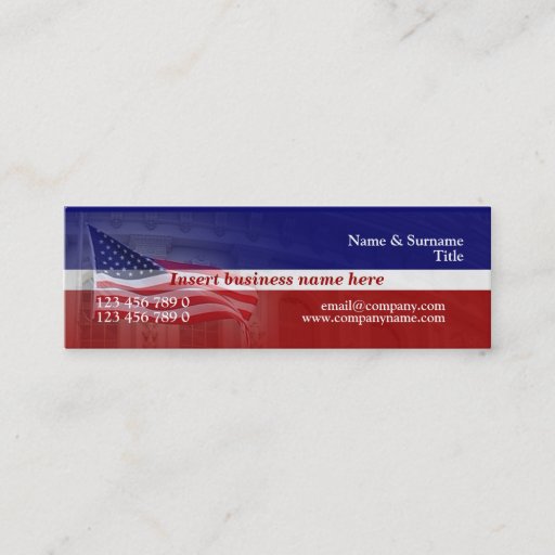 Customizable American flag professional red white blue business card template