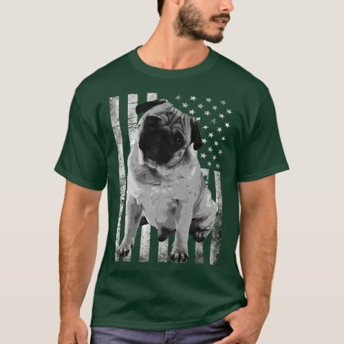 American Flag Pug Swagger Urban Canine Couture Tee