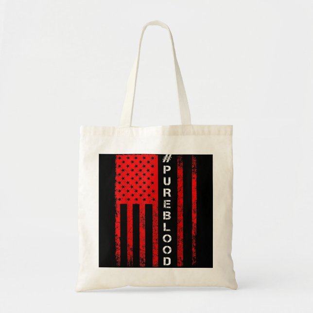 American Flag PUREBLOOD I Am Pure Blood Non-Gmo Tote Bag (Front)