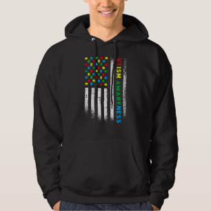 American Flag Puzzle Autism Awareness Hoodie