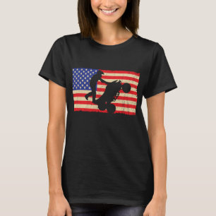 American Flag Quad ATV Wheelie Bike Rider Cool Dis T-Shirt