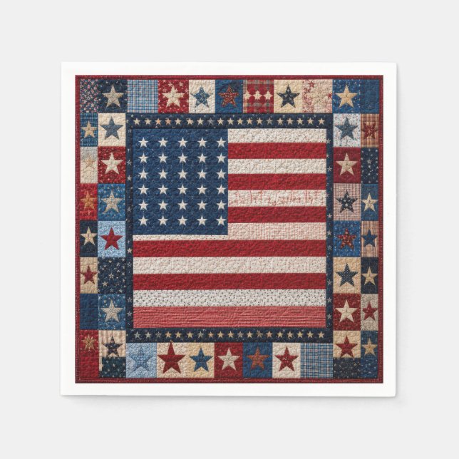 American Flag Quilt Pattern Napkins (Front)