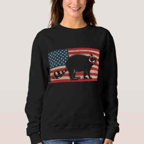 American Flag Raccoon Sweatshirt