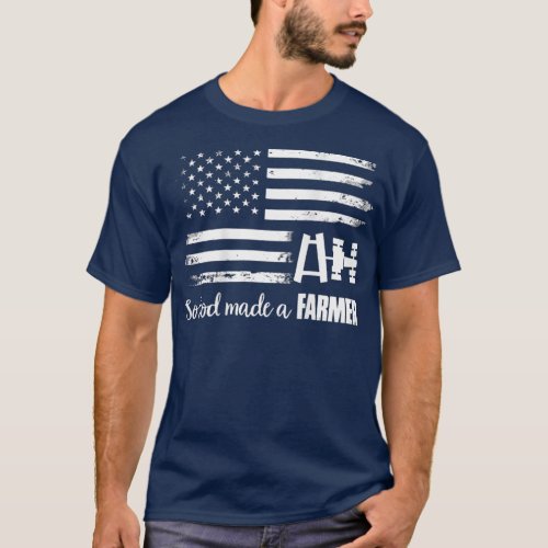 American Flag ractor So God Made A Farmer T_Shirt