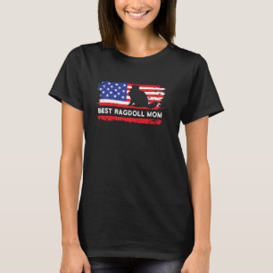 American Flag Ragdoll Cat Mom Proud Cat Mama Cute T-Shirt