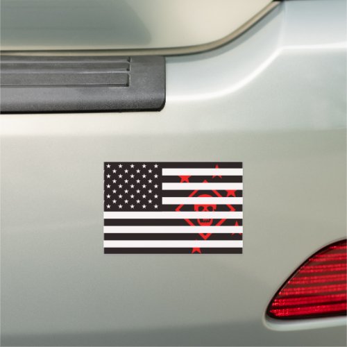 American Flag Raider Shield Car Magnet