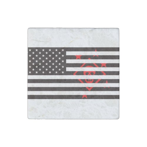 American Flag Raider Shield Stone Magnet