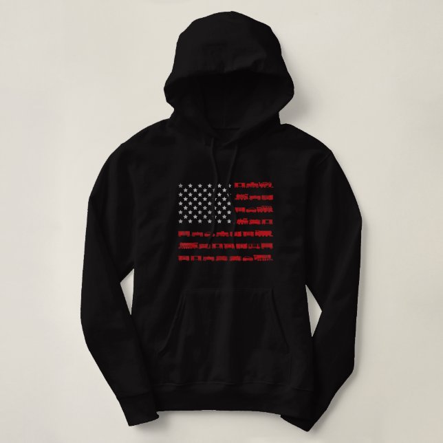 American Flag Railroad Train  Gift Hoodie (Design Front)