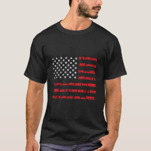 American Flag Railroad Train Gift T-Shirt