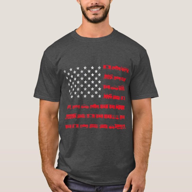 American Flag Railroad Train  Gift T-Shirt (Front)