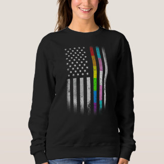 American Flag Rainbow Homosexual Rights LGBT LGBTQ Sweatshirt