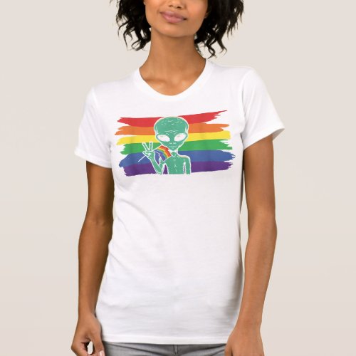American Flag Rainbow LGBT Lesbian Gay Pride  Copy T_Shirt