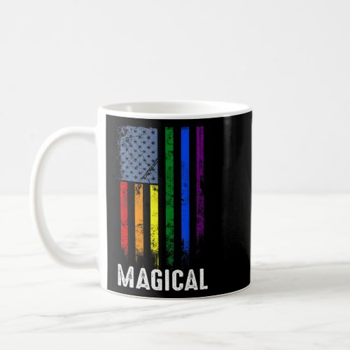 American Flag Rainbow Magical Gay Lgbtq Lgbt Pride Coffee Mug