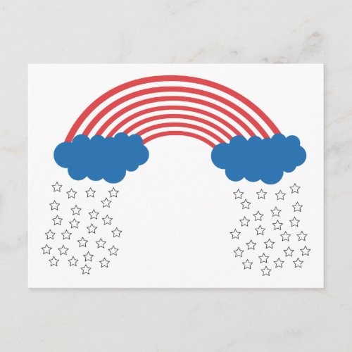 American Flag Rainbow Postcard