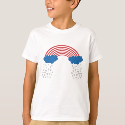 American Flag Rainbow T_Shirt