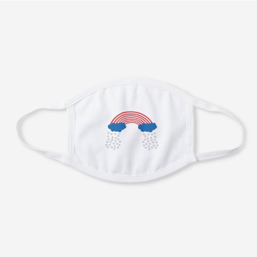 American Flag Rainbow White Cotton Face Mask