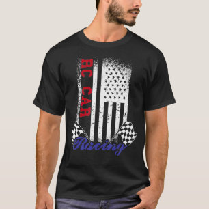 American Flag RC Car Racing Race Flag Design  T-Shirt