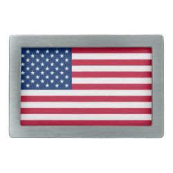American Flag Rectangular Belt Buckle
