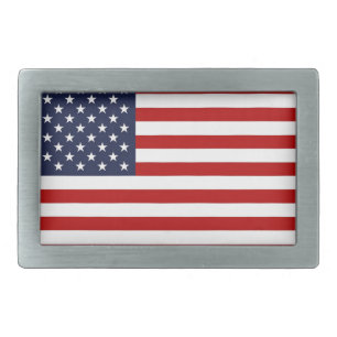 American Flag Rectangular Belt Buckle