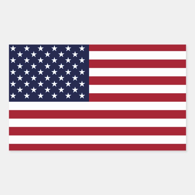 American Flag Rectangular Sticker (Front)