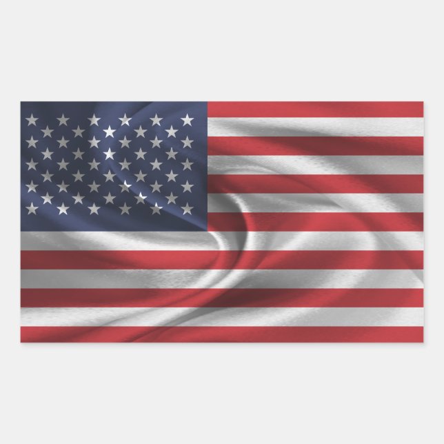 American Flag Rectangular Sticker (Front)