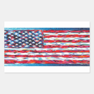 American Flag Rectangular Sticker