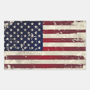 American Flag Rectangular Sticker by originalbrandx at Zazzle