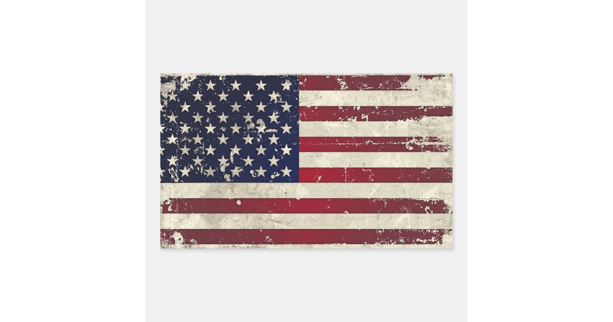 American Flag Rectangular Sticker | Zazzle