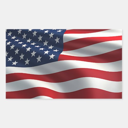 American flag  rectangular sticker